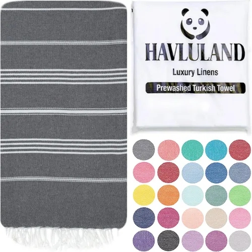Vista 21 de Havluland - Juego de toallas de baño (100 % algodón turco)