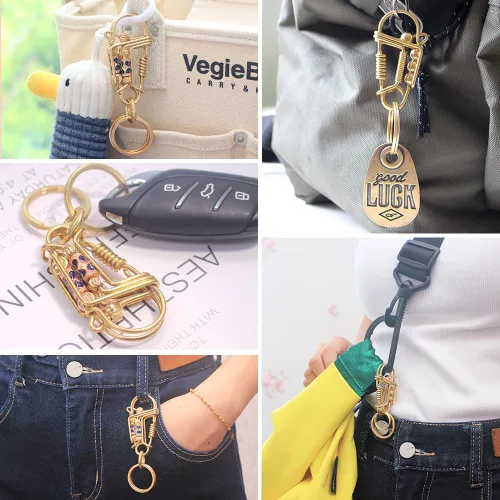 Vista 6 de Cute Carabiner Clip, Keychain Accessories Aesthetic, Heavy Duty Snap Hook Key Fob, Handmade Birdie Keyring