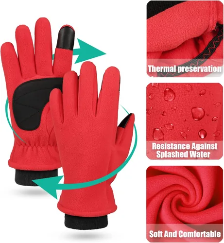 Vista 4 de OZERO Guantes impermeables de invierno para hombres guantes de mujer para correr con pantalla táctil