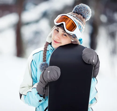 Vista 6 de ANDORRA Manopla de esquí y snowboard con pantalla táctil para mujer con cremallera diagonal
