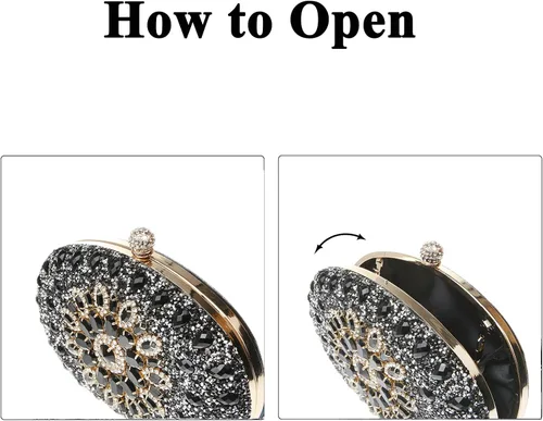 Vista 7 de COAIMANEY Bolso de mano brillante con purpurina para mujer bolso de noche bolso de hombro para boda fiesta de graduación
