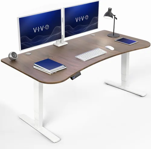 Vista 44 de VIVO - Escritorio eléctrico de pie de 71 x 30 pulgadas con marco de bambú real, ajuste de pantalla táctil, soporte de marco de 176 lb, serie 2E
