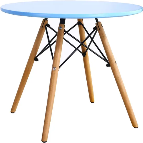 Vista 9 de Costzon Juego de mesa y silla para niños, 5 piezas de escritorio para niños de estilo moderno de mediados de siglo con patas de madera, marco