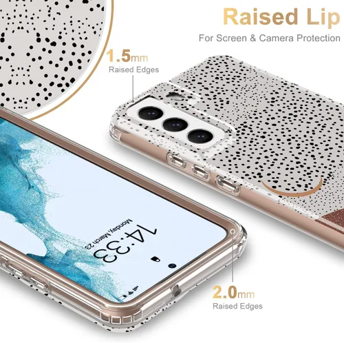 Vista 4 de Esdot Funda para Samsung Galaxy S22, Grado Militar Aprobada en Prueba de Caída de 21 pies, Cubierta Resistente con Diseños de Moda para Mujeres