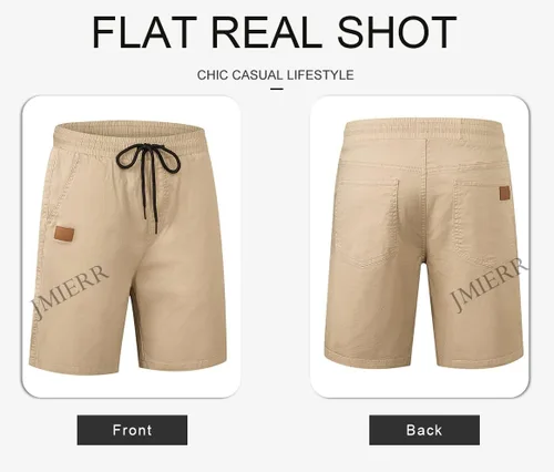 Vista 9 de JMIERR Men's Casual Shorts - Cotton Drawstring Summer Beach Stretch Twill Chino Golf Shorts