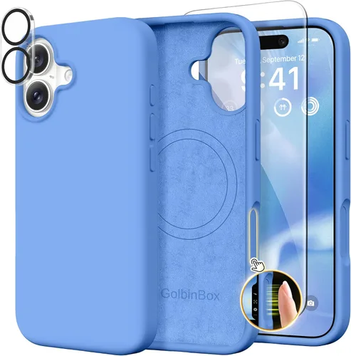 Vista 48 de GolbinBox Funda magnética para iPhone 17, compatible con MagSafe, cubierta de silicona integrada para control de cámara, funda de silicona líquida a