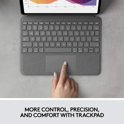 Vista 2 de Logitech Folio Touch - Funda con teclado táctil y conector inteligente para iPad Air de 11 pulgadas (M2 y M3), iPad Air (4ª y 5ª generación)