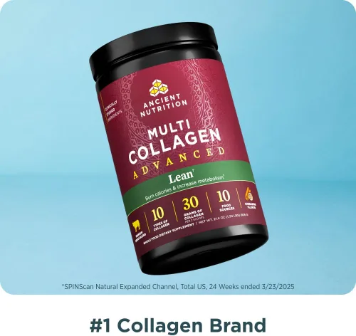 Vista 4 de Ancient Nutrition Péptidos de colágeno hidrolizados avanzados, proteína en polvo magra con probióticos y vitamina C, canela, para mujeres y hombres