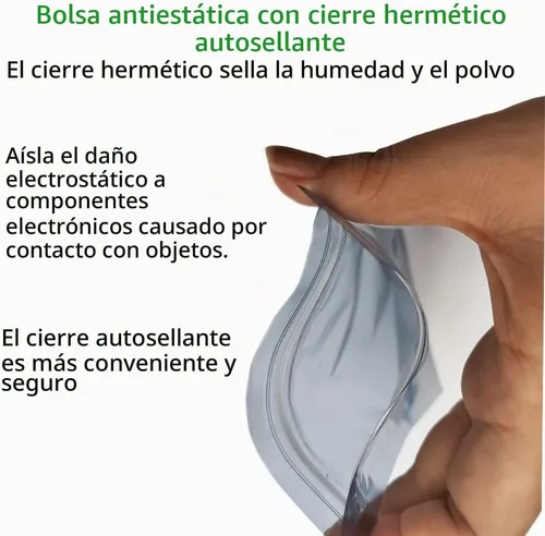 Vista 4 de 100 bolsas antiestáticas de 3.93 x 5.9 pulgadas, bolsa ESD resellable, adecuada para CPU SSD disco duro y varios dispositivos electrónicos 100pcs