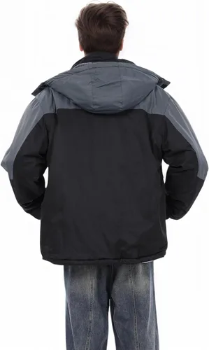 Vista 5 de Chaqueta de Esquí de Invierno Impermeable para Hombre con Capucha Desmontable, (S-4XL), Abrigo de Nieve Cálido a Prueba de Viento para Esquí y Negro