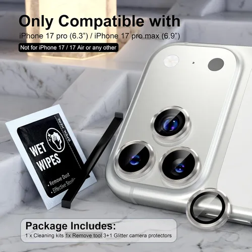 Vista 203 de Choiche Compatible para iPhone 16 Pro/iPhone 16 Pro Max Protector de Lente de Cámara, Vidrio Templado 9H Protector de Pantalla de Cubierta de Cámara