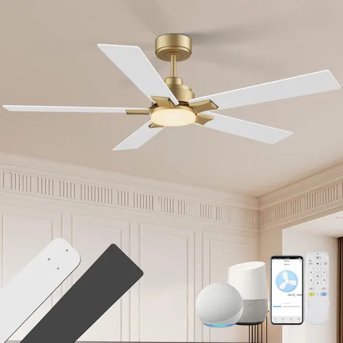 Vista 8 de Ventiladores de techo de 42 pulgadas con luces, ventilador de techo inteligente con luz y control remoto, Alexa, APP, ventiladores de techo