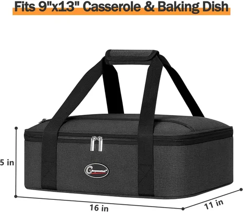 Vista 3 de GhvyenntteS - Porta cacerolas aisladas para alimentos calientes o fríos, bolsa para mantener la comida caliente, bolsa de lasaña para el almuerzo