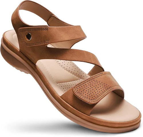 Vista 12 de Littleplum - Sandalias para mujer con soporte de arco - Sandalias planas cómodas para mujer, zapatos ortopédicos ajustables transpirables