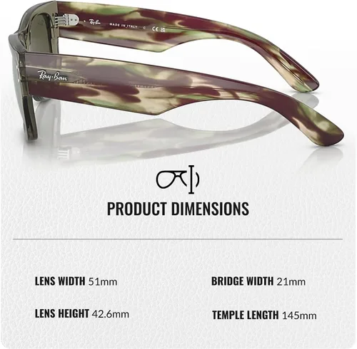 Vista 32 de Ray-Ban RB0840S MEGA WAYFARER Gafas de sol de forma cuadrada con kit oficial de gafas