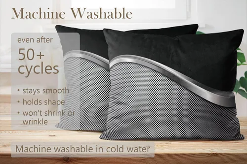 Vista 5 de 2 Pack Rectangle Pillow Covers 12x16 Inch, Silver and Black Metallic Decorative Throw Pillow Cases, Double-Sided Printed Boudoir Cushion Covers for