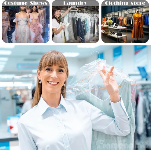 Vista 5 de Framendino, Paquete de 30 bolsas transparentes para ropa de limpieza en seco, fundas de plástico para colgar ropa, 3 tamaños 90/100/59.8 in