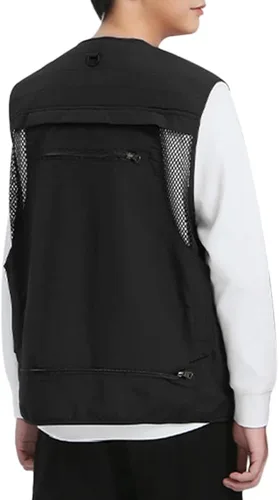 Vista 3 de Chaleco de pesca para hombre de verano al aire libre, de secado rápido, informal, ligero, con varios bolsillos