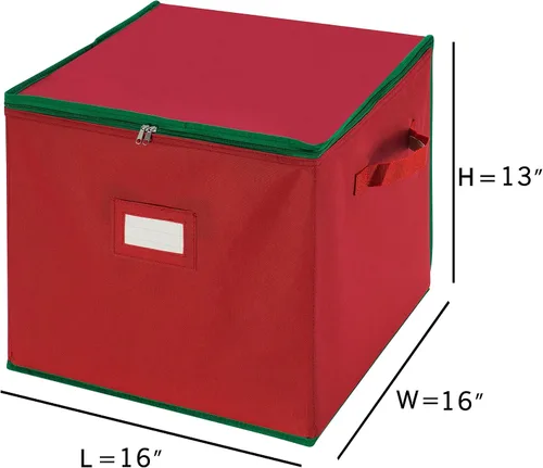 Vista 7 de Caja para guardar adornos navideños, con separadores, de la marca Tiny Tim Totes (capacidad para 75 adornos)