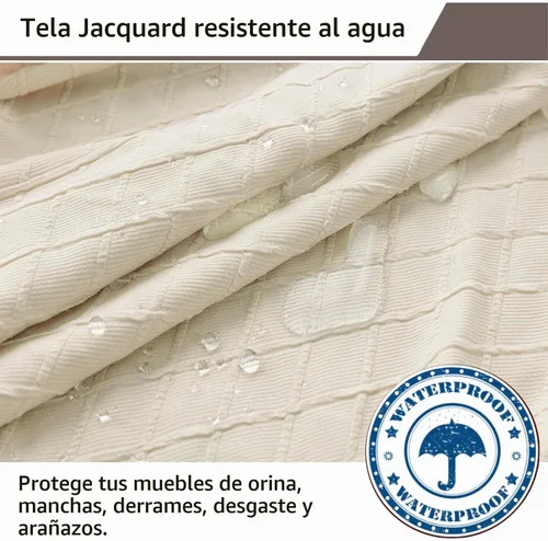 Vista 2 de Cubiertas de taburete de bar impermeables, fundas elásticas lavables (beige, 2 piezas)