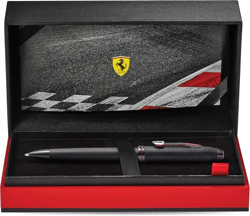 Vista 3 de Cross Townsend Lustrous - Bolígrafo de punta redonda, color cromado, Ferrari - Panal Negro