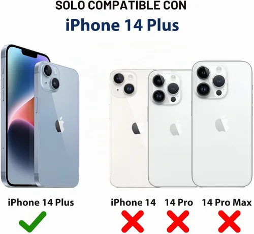 Vista 7 de Funda para iPhone 14 Plus (6.7 pulgadas) con funda de clip para cinturón, 2 protectores de pantalla, resistente grado militar, cuerpo completo, a