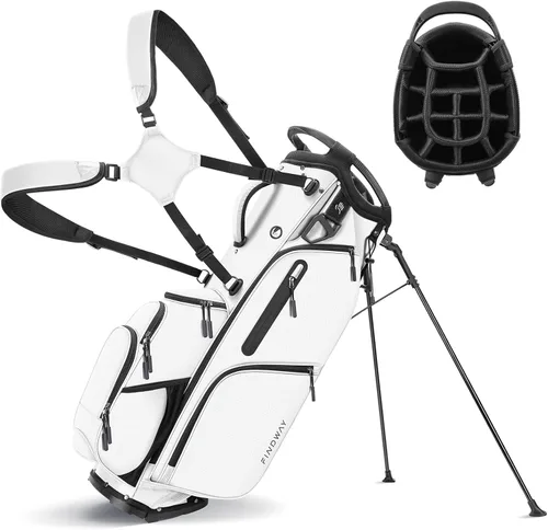 Vista 8 de Findway Bolsa de golf de 14 vías [espacio generoso mejorado] Bolsa de golf ligera con soporte, bolsa de golf duradera con doble correa acolchada