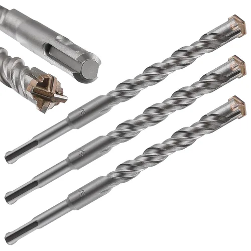 Vista 11 de Wensilon Broca para hormigón, 1 unidad, 1 pulgada x 10 "-8 pulgadas, material de carburo de doble rosca de tipo cruzado, adecuado para hormigón
