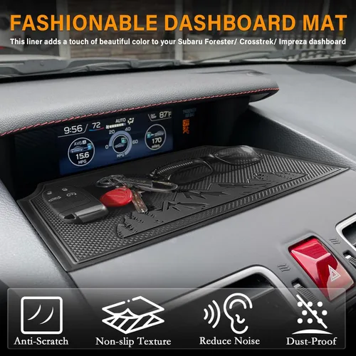 Vista 3 de Alfombrilla de salpicadero para accesorios Subaru Crosstrek 2012-2017, Forester 2014-2018, Impreza XV 2012-2016, almohadilla interior antideslizante