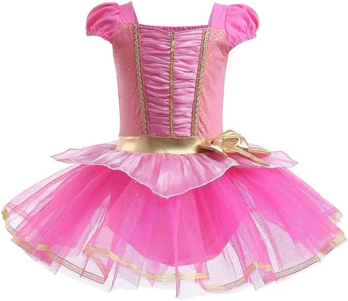 Vista 16 de Leotardos de princesa para niñas con falda de ballet y tutú para Halloween, Navidad, fiesta de cumpleaños, vestido elegante