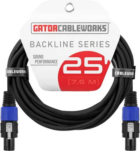 Vista 7 de Cableworks Por Gator Cases Backline Series Conector de bloqueo giratorio estándar de 25 pies a conector de bloqueo giratorio Cable de altavoz