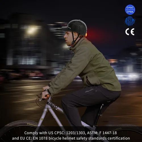 Vista 5 de Casco de Bicicleta para Adultos - Cascos de Bicicleta para Hombres y Mujeres - con Luces Traseras LED - Casco Ajustable Estilo Gorra de Béisbol