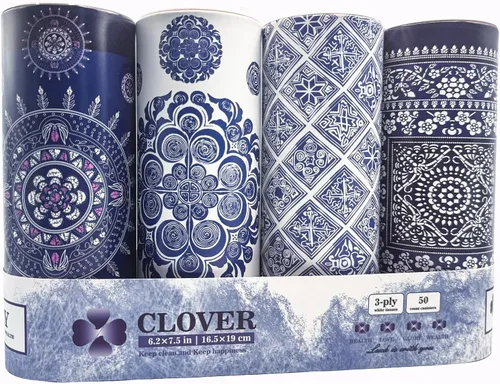 Vista 12 de Caja redonda de pañuelos enlatados para automóvil, pañuelos faciales, toalla facial de tubo cilíndrico, 4 recipientes de 3 capas para servilletas