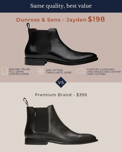 Vista 5 de Dunross Sons Botas Chelsea casuales de vestir para hombre zapatos elegantes para hombre botas casuales para hombre con plantilla Ortholite