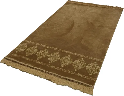 Vista 4 de Modefa Alfombra de oración islámica turca, grande y ancha, de terciopelo suave, Janamaz, cómoda alfombra de oración musulmana para hombres