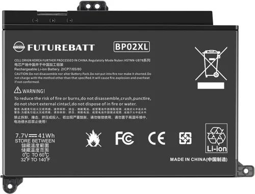 Vista 6 de Futurebatt BP02XL 849569-541 Batería para Laptop HP Pavilion Notebook PC Serie 15 15-AU000 15-AU010WM 15-AU018WM 15T-AW000 15Z-AW000