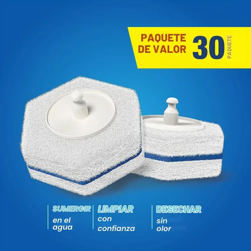 Vista 4 de CleanGenius Estropajos desechables precargados de limpieza de inodoros, 30