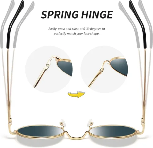 Vista 3 de Gafas de sol Joopin polarizadas, estilo Lennon, redondas, gafas de sol estilo hippy redondas para mujer y hombre