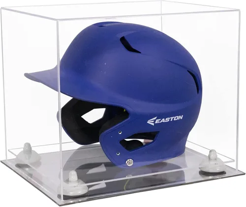 Vista 36 de Better Display Cases Vitrina acrílica para casco de bateo de béisbol con espejo, elevadores rosados, montaje en pared y base de espejo (V22/A012)
