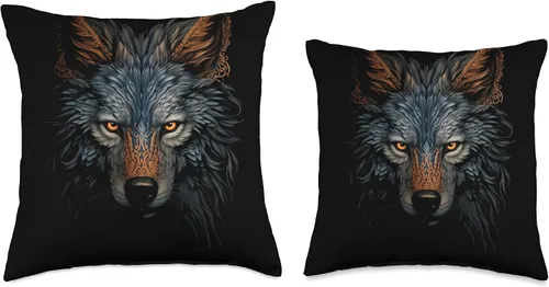Vista 3 de Wolf Lover Wolves Wild Animals Head Wolf Face Wolves Animal Arts - Almohada de 16 x 16 pulgadas, multicolor