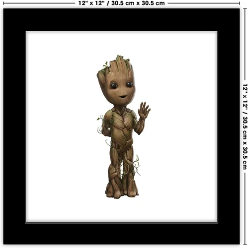 Vista 7 de Trends International Gallery Pops Marvel I Am Groot - Póster de pared de Baby Groot, 12 x 12 pulgadas, versión enmarcada en negro