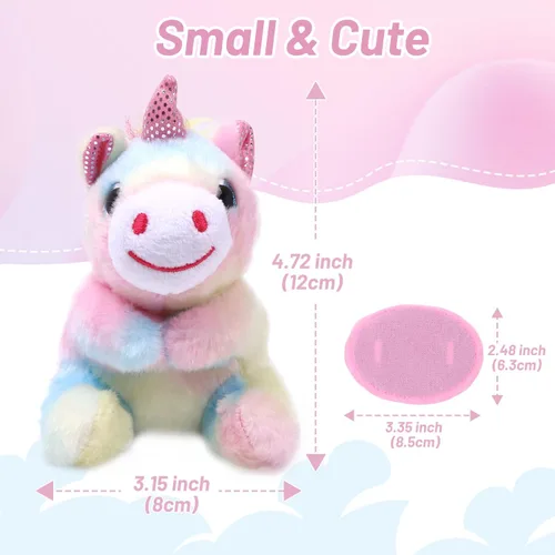 Vista 6 de Juguetes de peluche con imán de unicornio para el hombro, lindo regalo de peluche para niñas de 3 a 8 años, accesorios de disfraz, regalos para niños