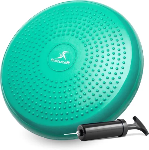Vista 10 de ProsourceFit Core Balance Disc Trainer, 14” Diameter with Pump for Fitness, Balance Training, or Seating; Wobble Board for Core Stability; Flexible
