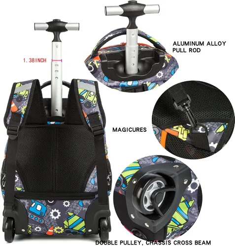 Vista 5 de MOHCO Mochila con ruedas de 16 pulgadas para niños y niñas
