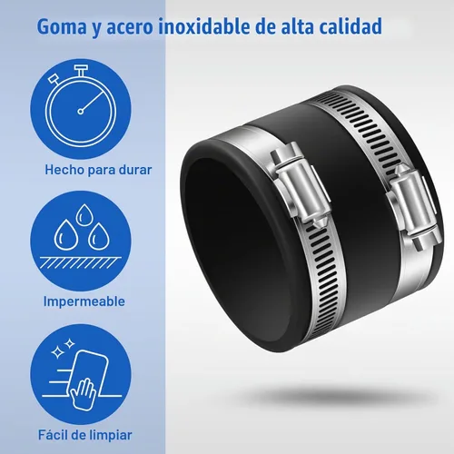 Vista 3 de Minatee 2 manguitos flexibles de control de polvo de 2-1/2 pulgadas con abrazaderas de manguera de acero inoxidable, acoplamiento flexible de PVC