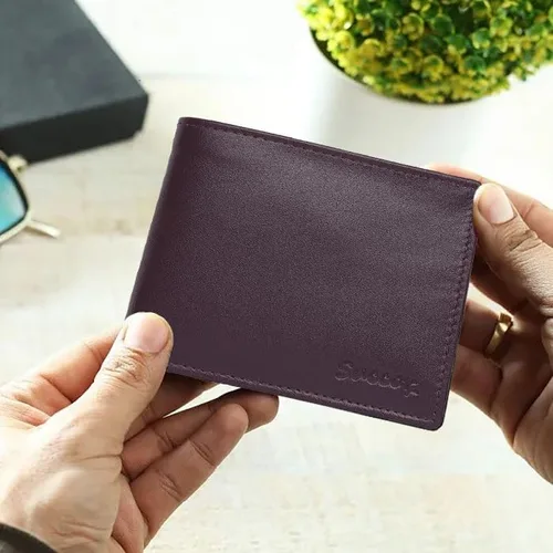 Vista 7 de Succor Cartera India de piel de alta calidad, 9 tarjetero, cremallera media, Marrón, Bifold