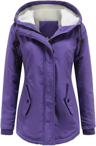 Vista 2 de ONDIAN Women's Jacket Long Ladies Warm Winter Coat Windproof Hood Lightweight Climbing Outdoor Hooded Trench Coats