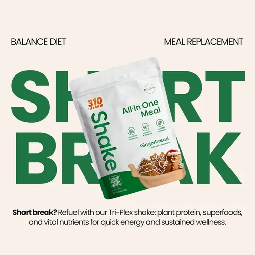 Vista 9 de 310 Nutrition Batido de reemplazo de comidas todo en uno, proteína en polvo a base de plantas con alto contenido de fibra, probióticos, enzimas