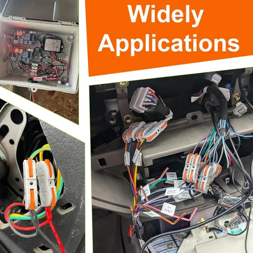 Vista 6 de Nineleaf Conectores de cable de palanca, conectores compactos de empalme de alambre en línea, terminales eléctricos modulares reutilizables 1 en 1