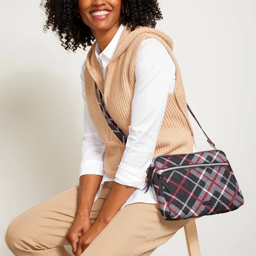 Vista 6 de Vera Bradley Bolso cruzado de sarga de rendimiento para mujer con triple compartimento